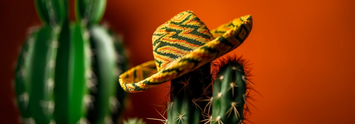 Cactus wearing a sombrero